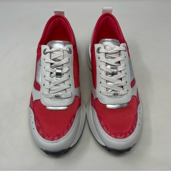 Michael Kors Flynn Trainer Lace Up Sneakers MK Signature Geran Multi NWT - Picture 7 of 13